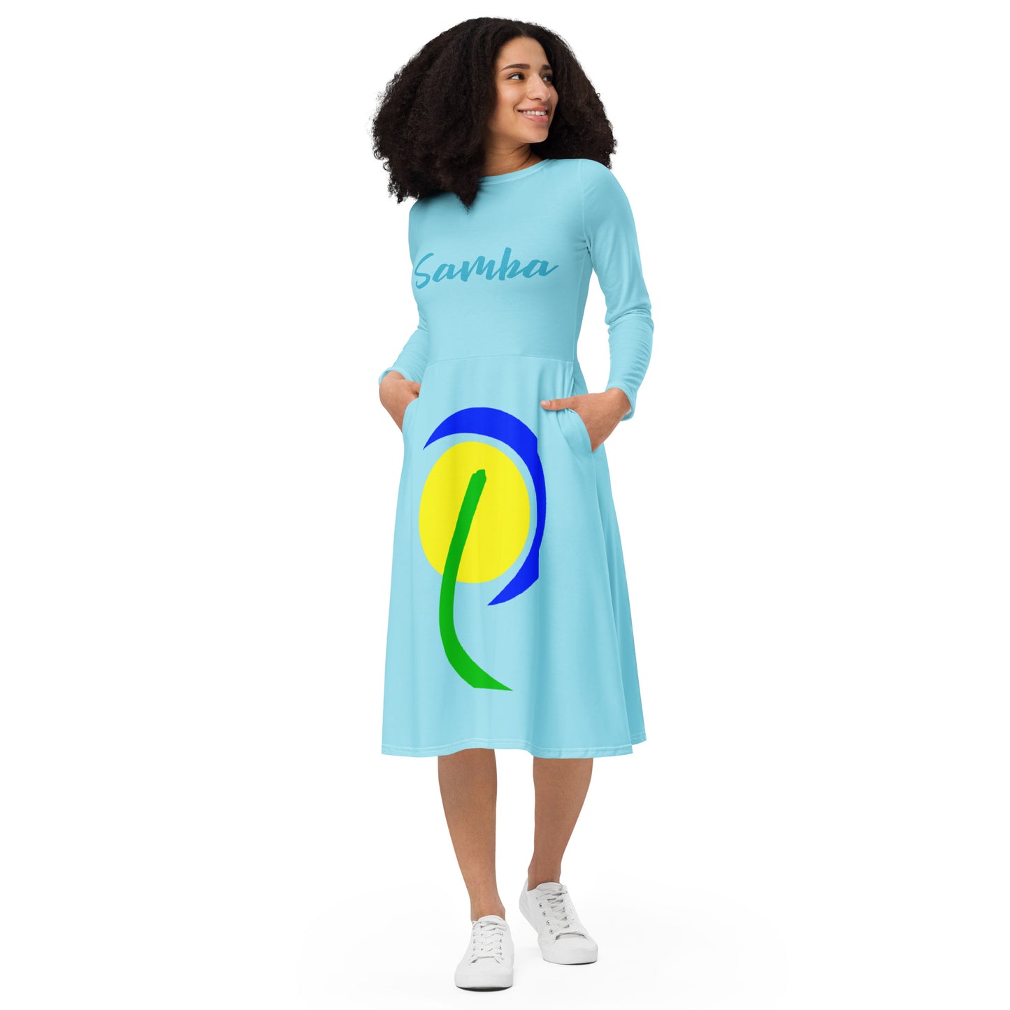 Long Sleeve Midi Dress (Abstract Chic collection)