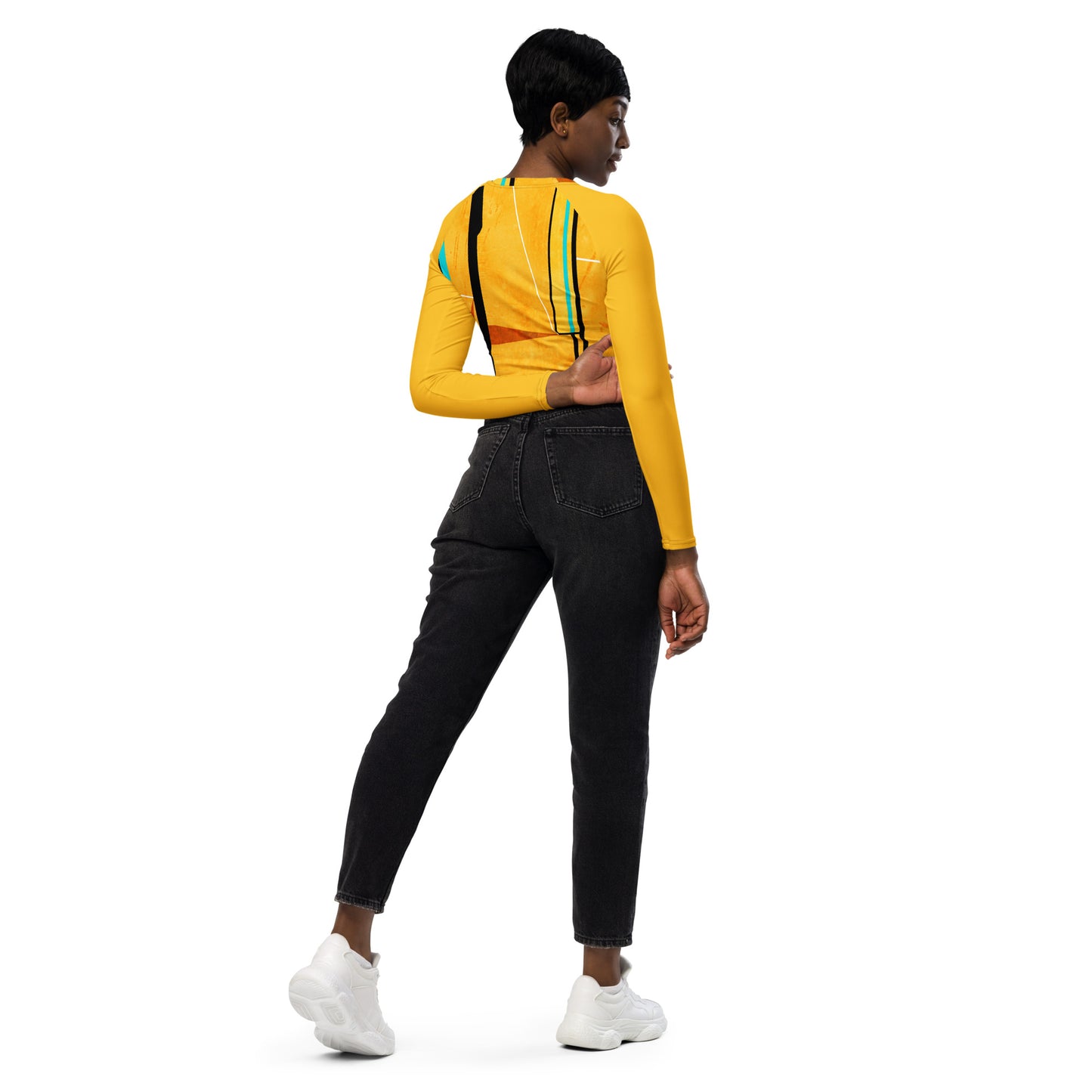 Recycled long-sleeve crop top (Abstract Chic collection)