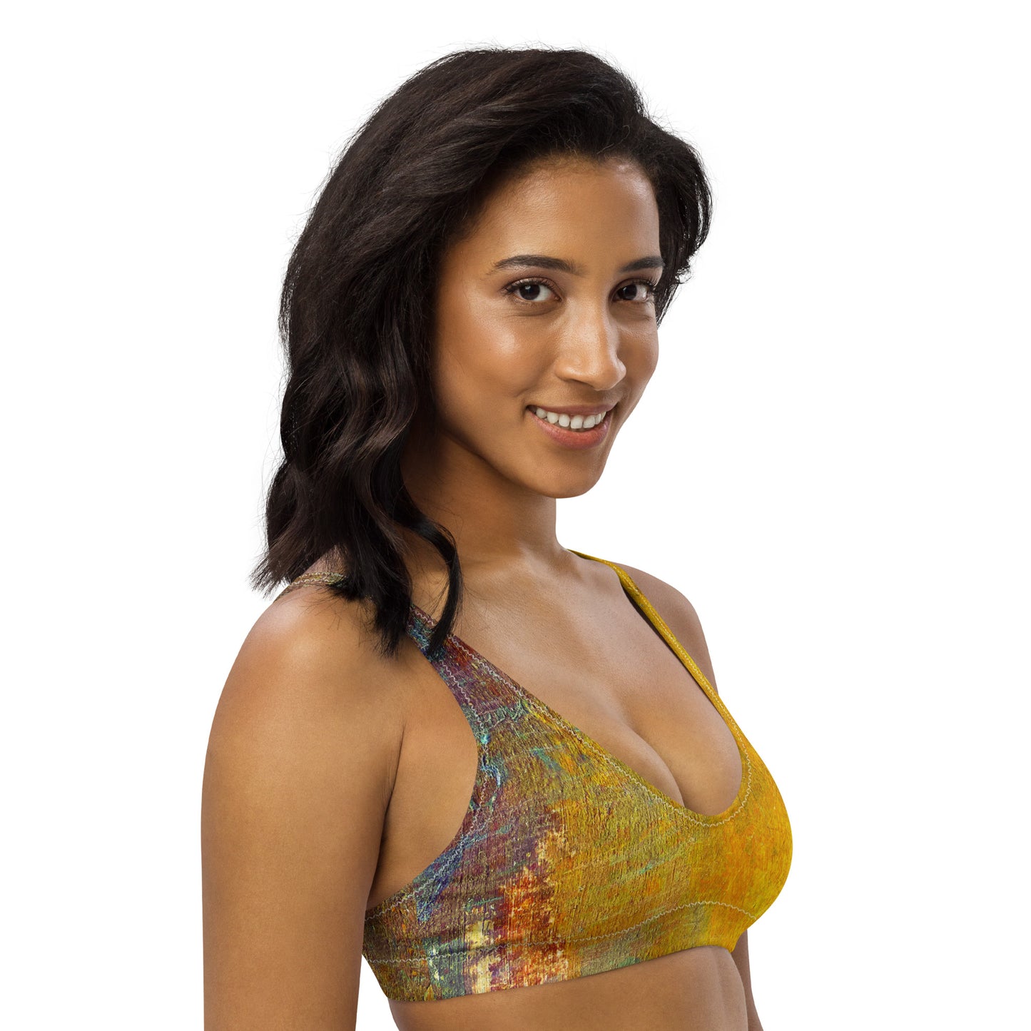 Recycled padded bikini top (Abstract Chic collection)