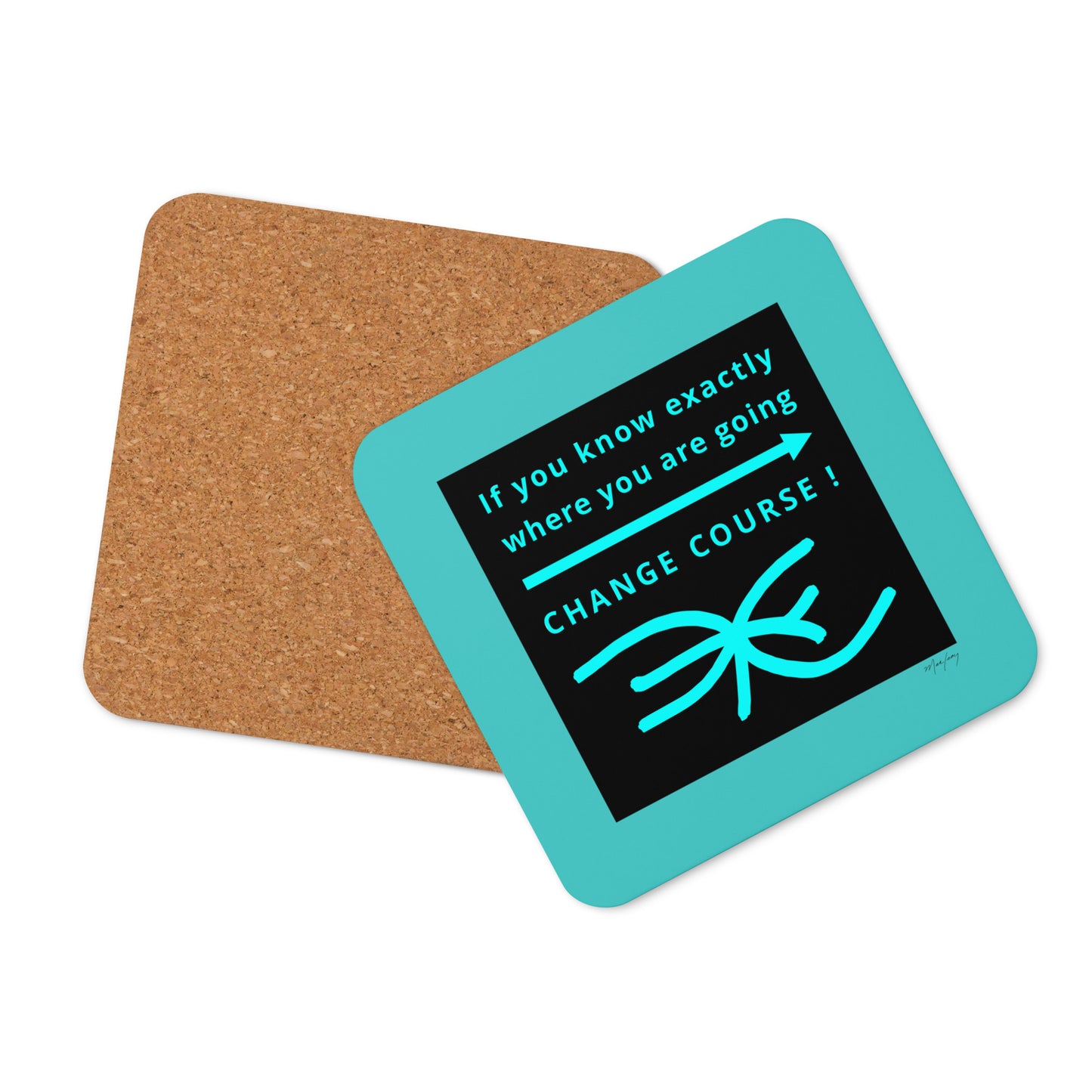 Cork-back coaster (Reflections / Questions collection)