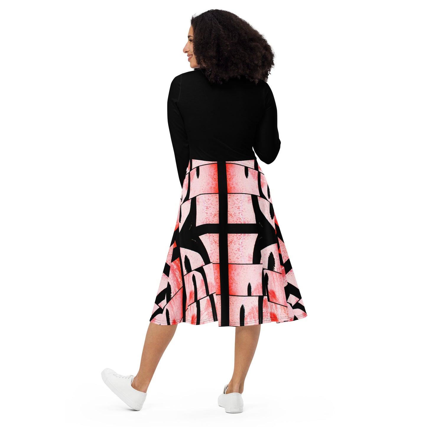 Long Sleeve Midi Dress (Abstract Chic collection)