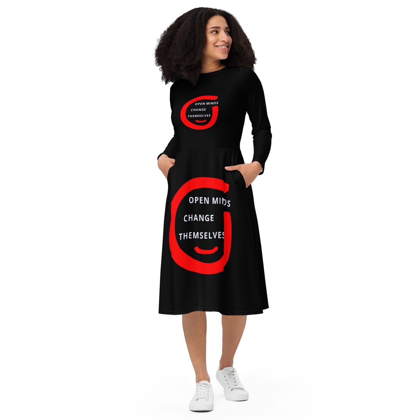 Long Sleeve Midi Dress (Reflections / Questions collection)