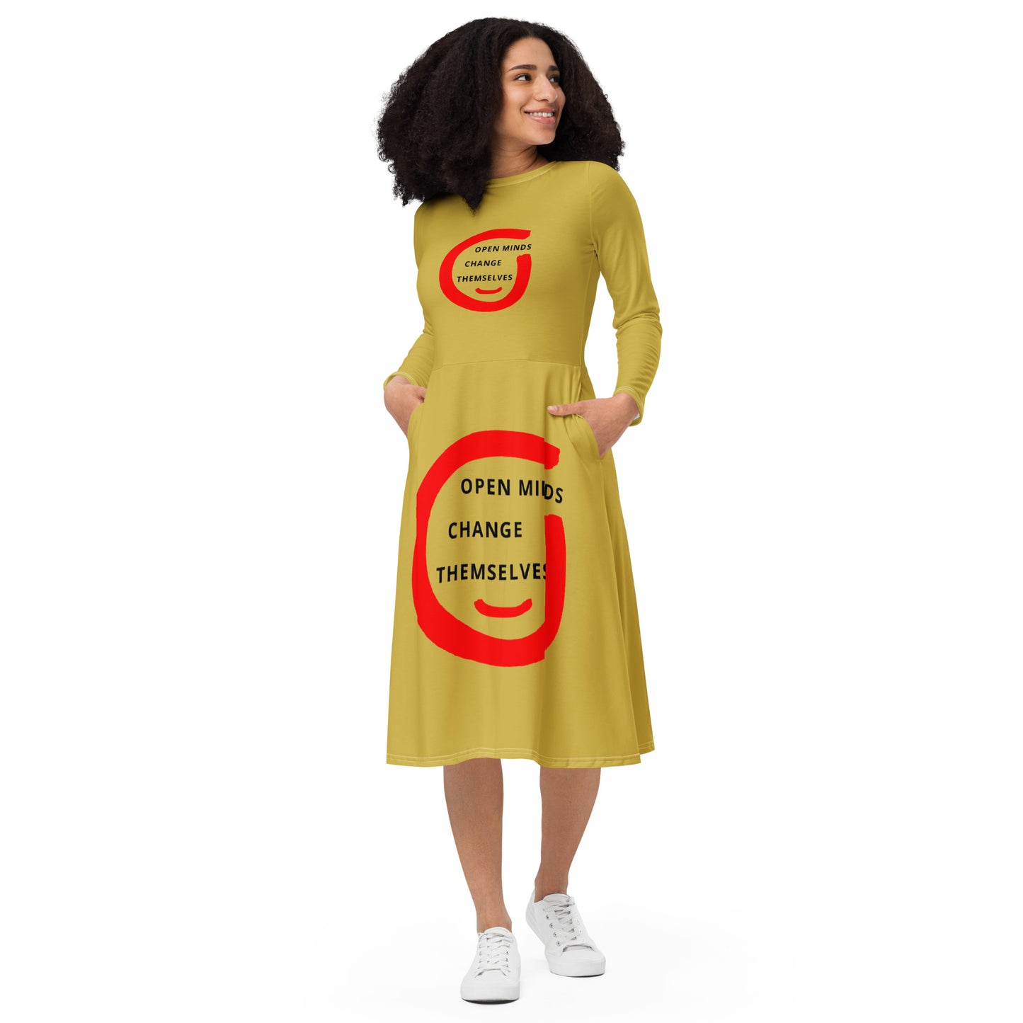 Long Sleeve Midi Dress (Reflections / Questions collection)