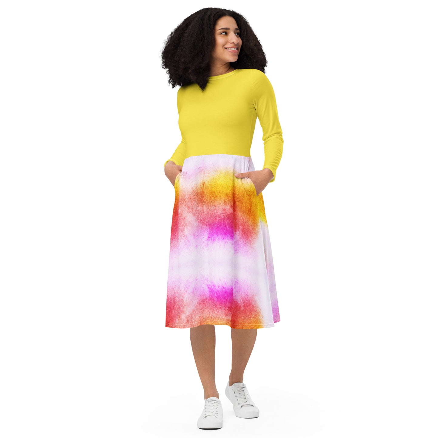 Long Sleeve Midi Dress (Abstract Chic collection)