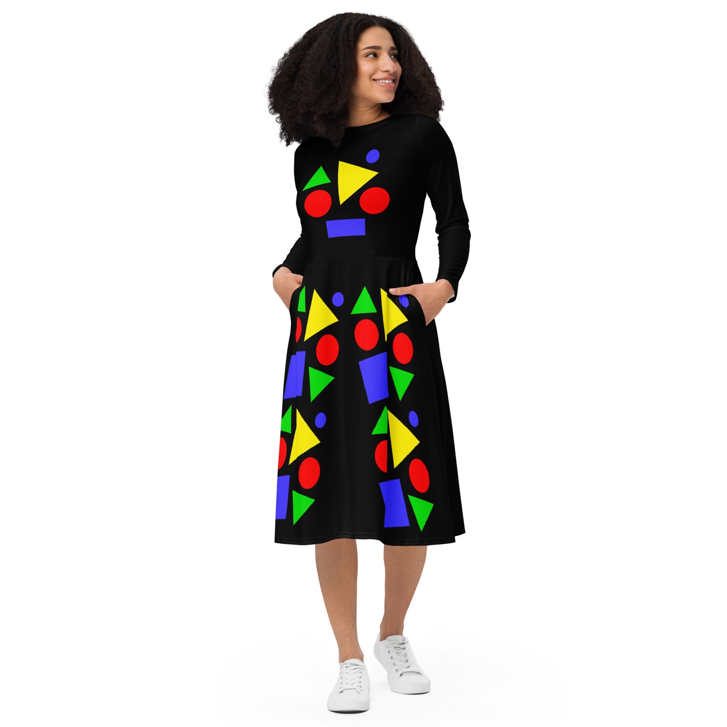 Long Sleeve Midi Dress (Abstract Chic collection)