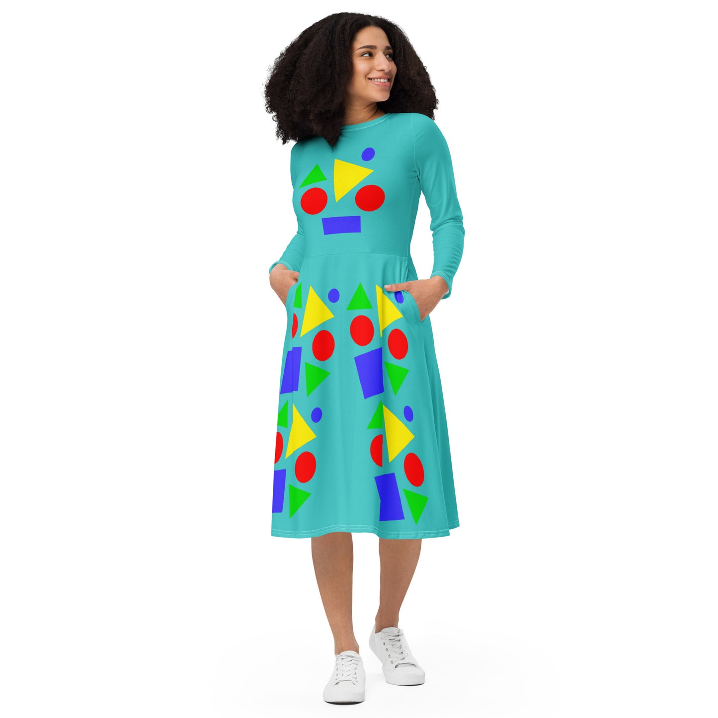 Long Sleeve Midi Dress (Abstract Chic collection)