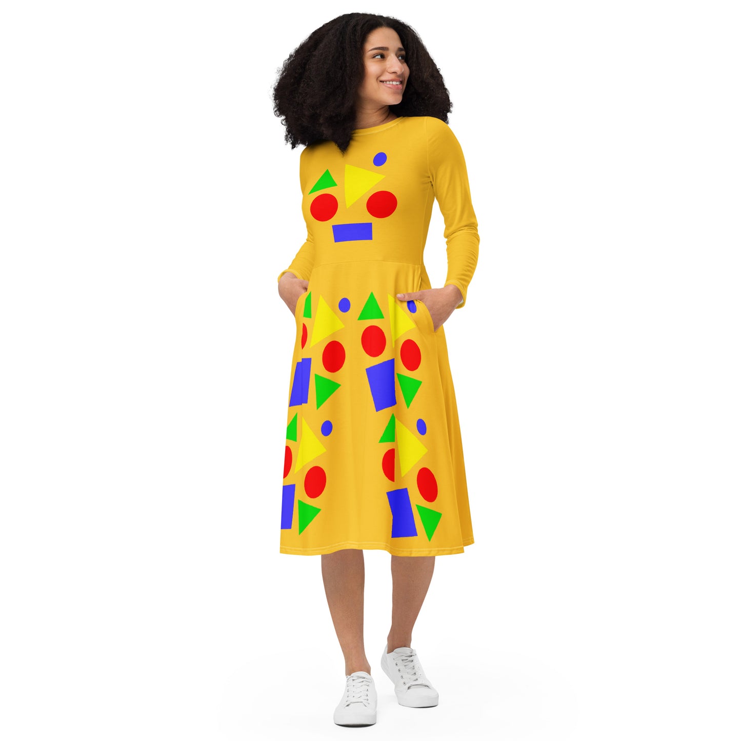 Long Sleeve Midi Dress (Abstract Chic collection)