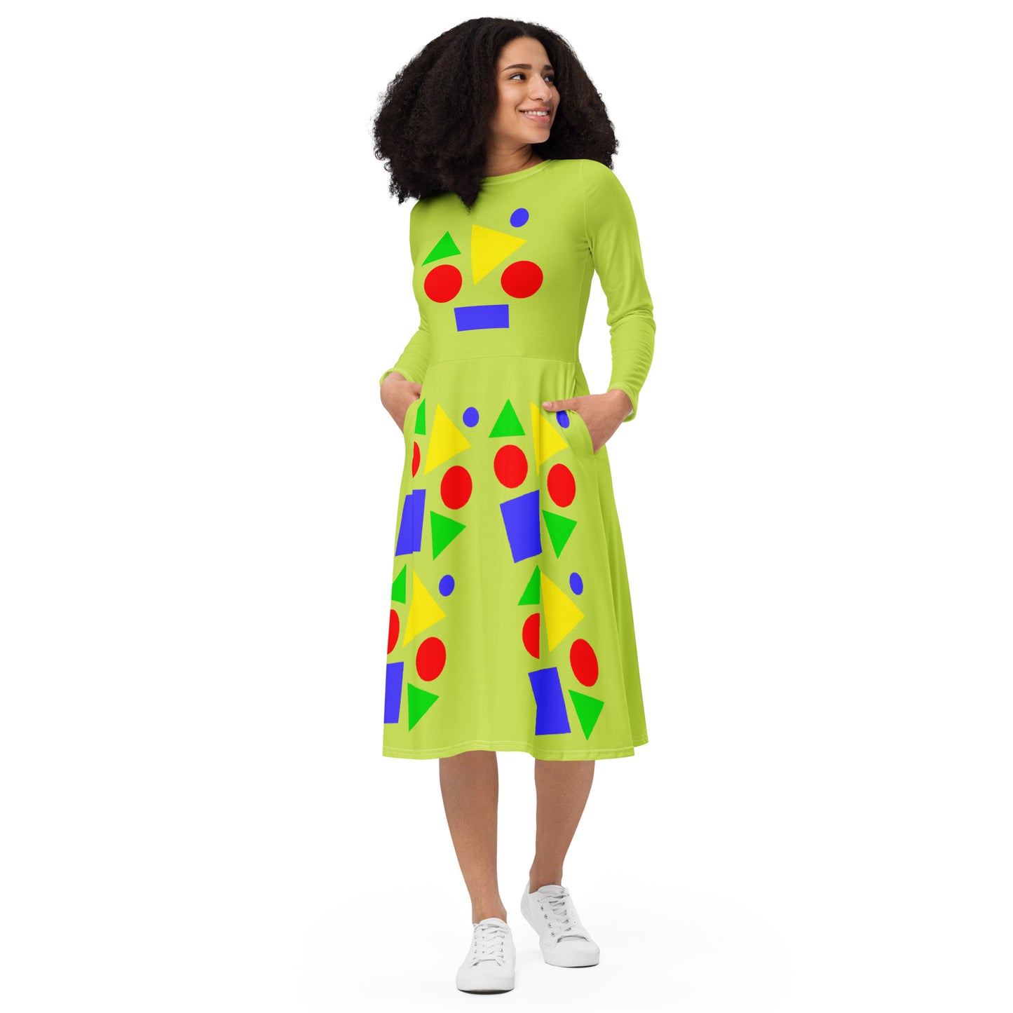 Long Sleeve Midi Dress (Abstract Chic collection)