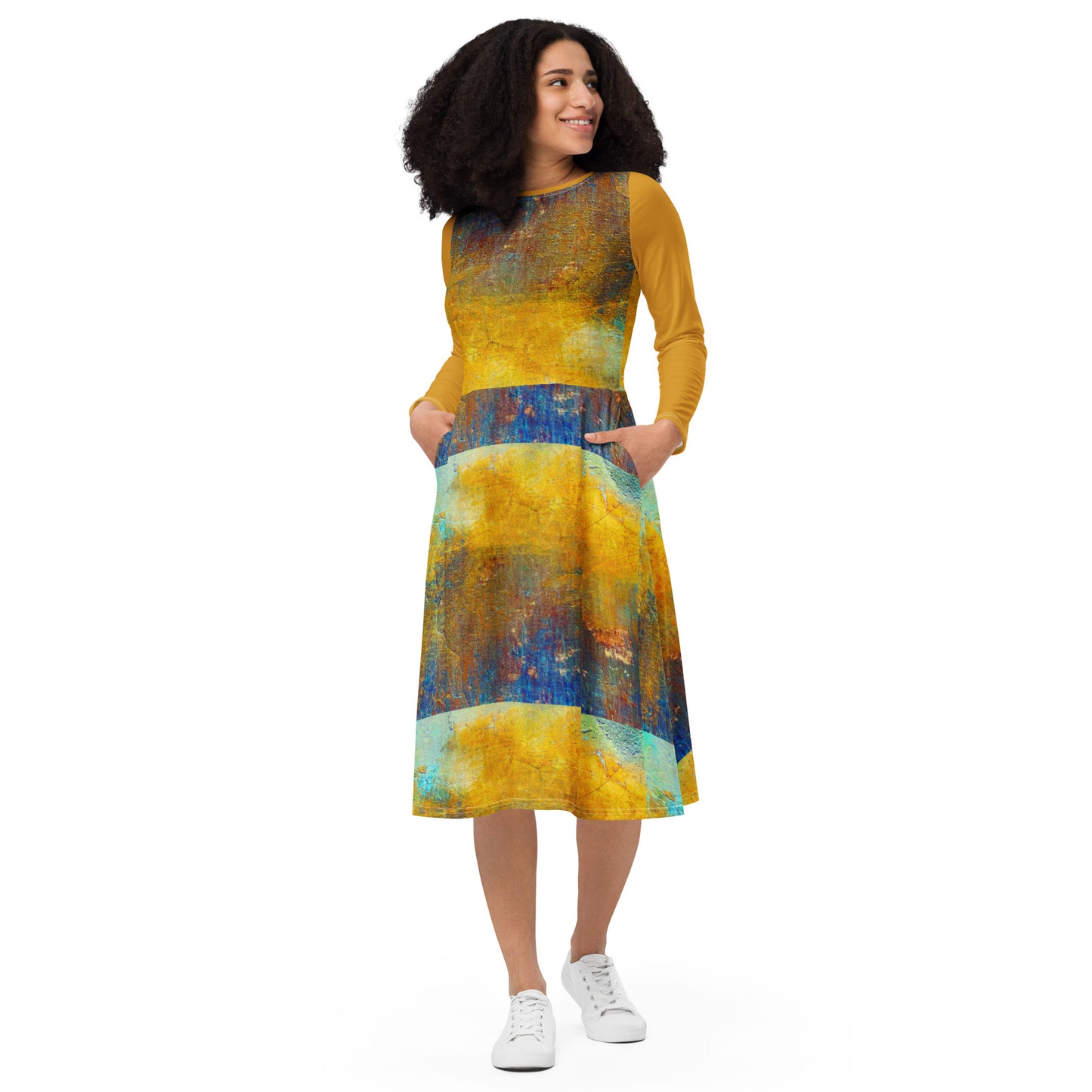 Long Sleeve Midi Dress (Abstract Chic collection)