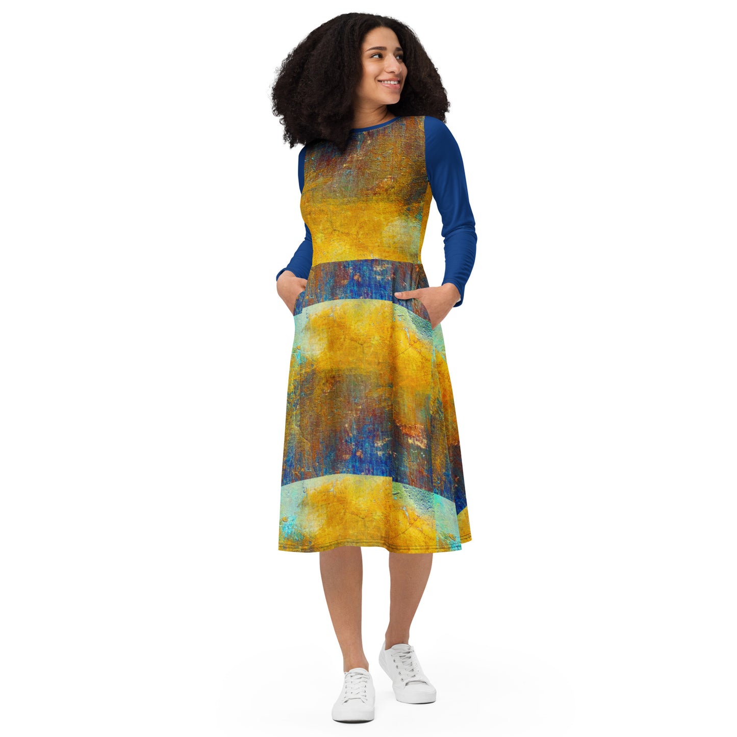 Long Sleeve Midi Dress (Abstract Chic collection)