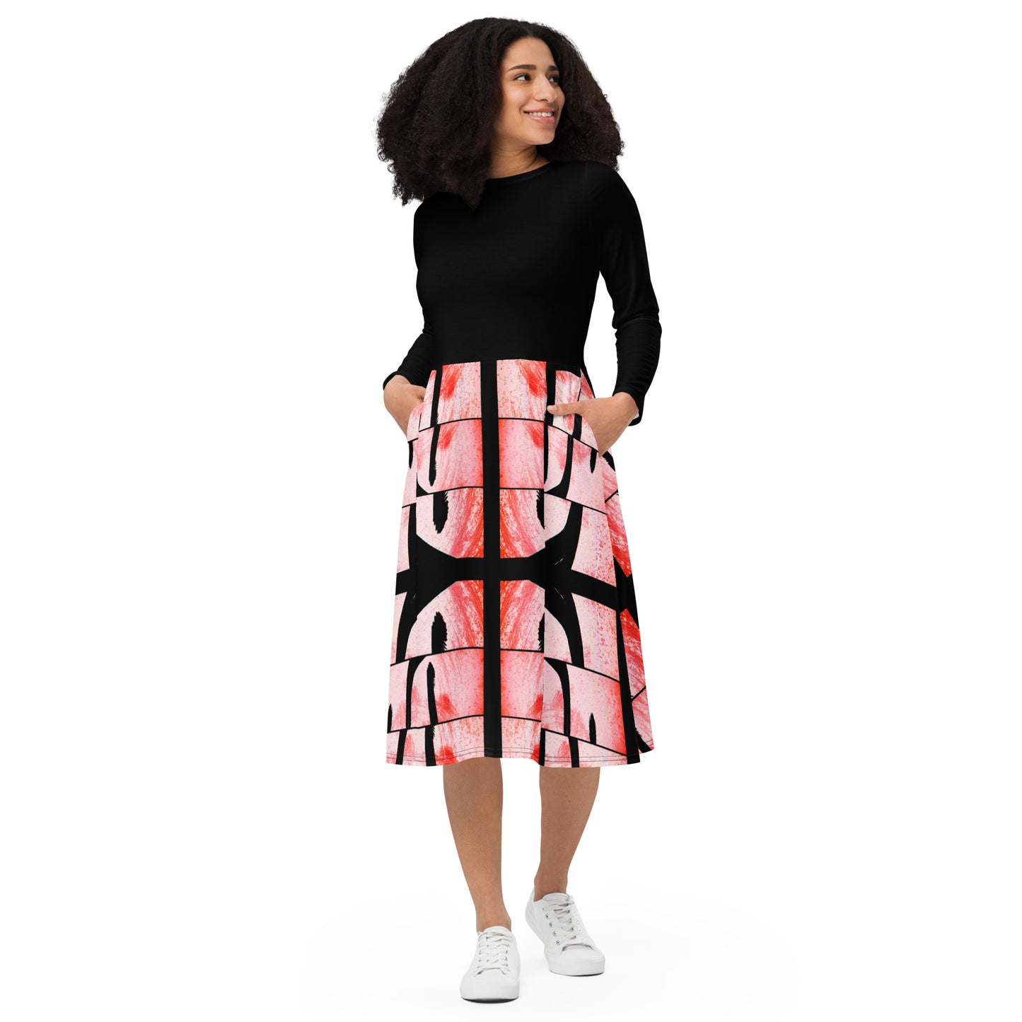 Long Sleeve Midi Dress (Abstract Chic collection)