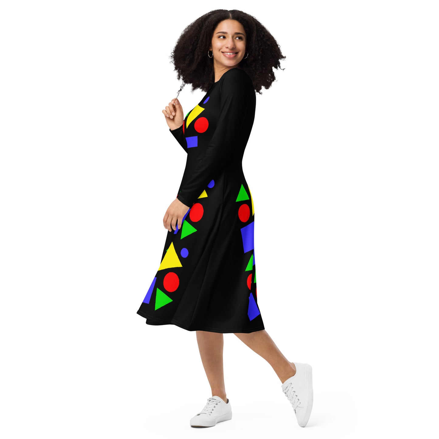 Long Sleeve Midi Dress (Abstract Chic collection)