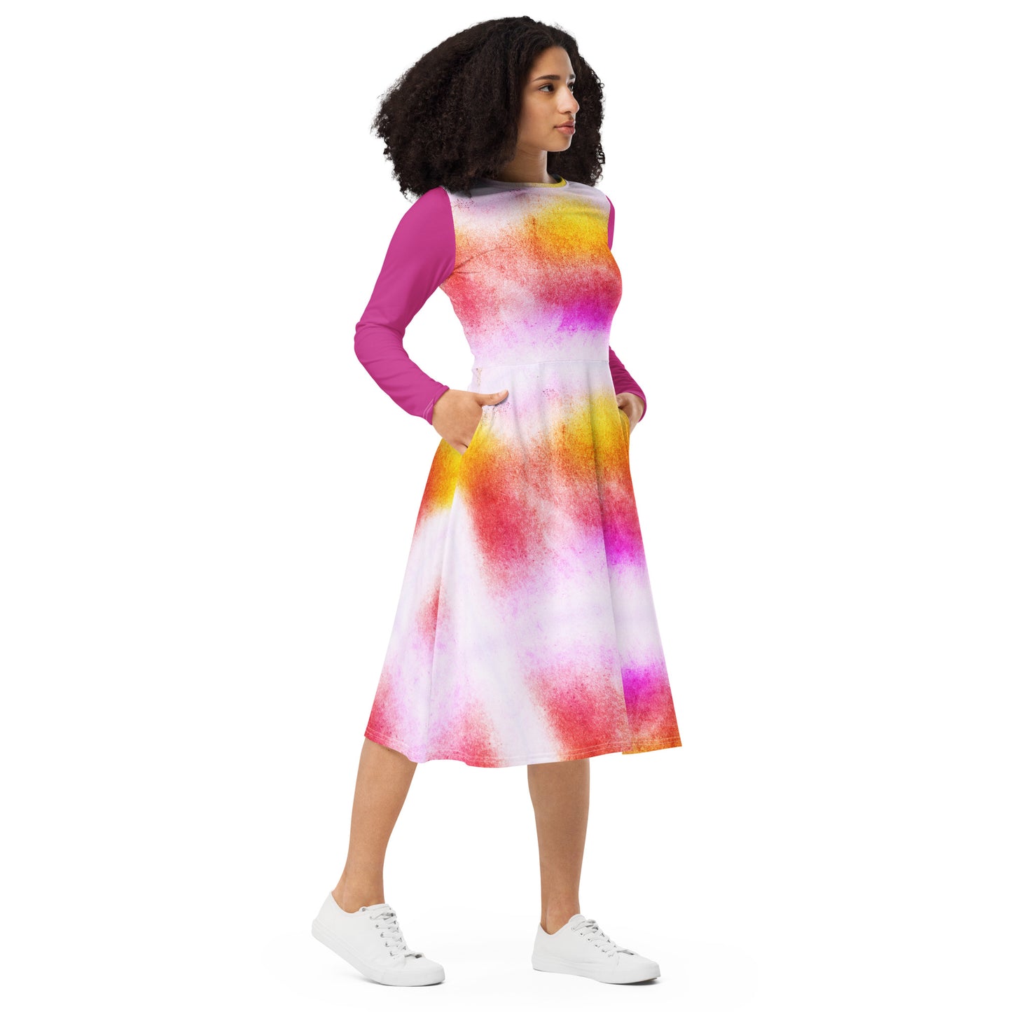 Long Sleeve Midi Dress (Abstract Chic collection)