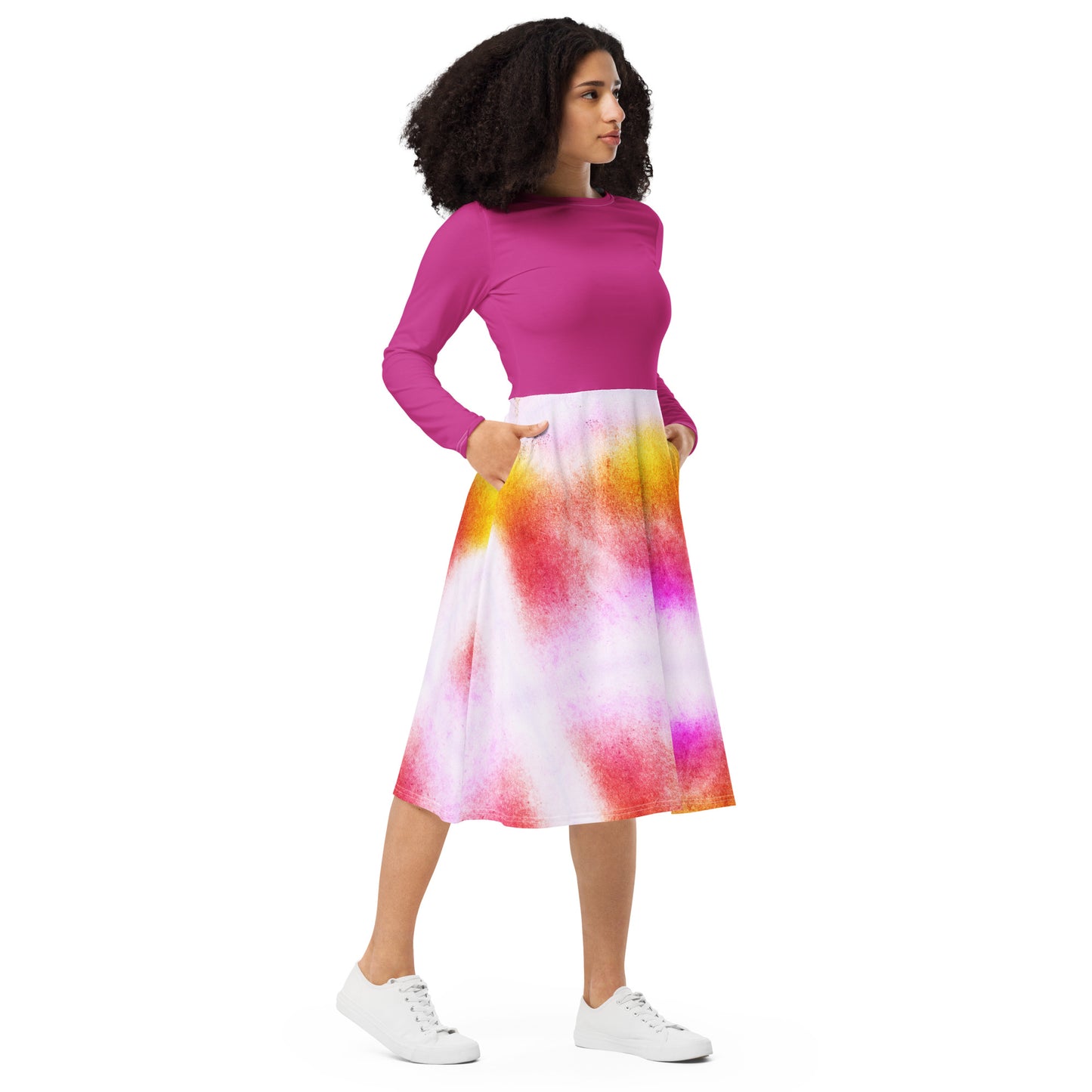 Long Sleeve Midi Dress (Abstract Chic collection)