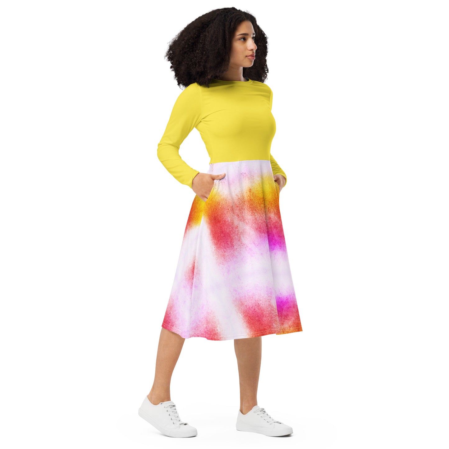 Long Sleeve Midi Dress (Abstract Chic collection)