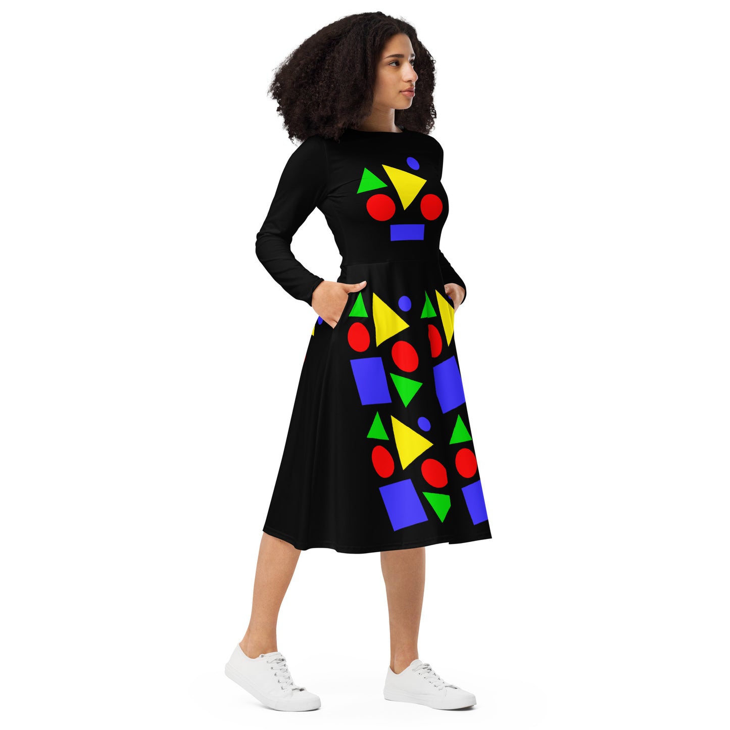 Long Sleeve Midi Dress (Abstract Chic collection)