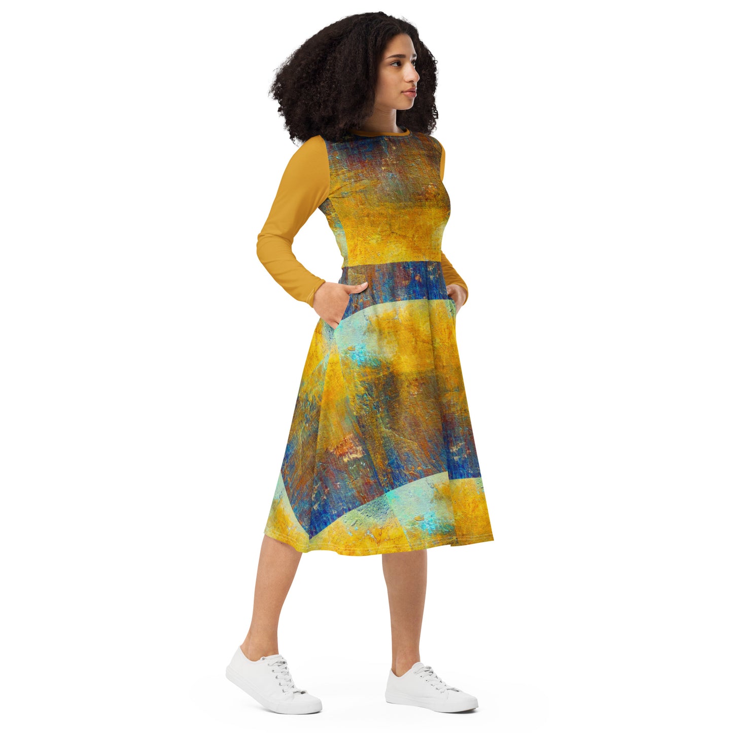 Long Sleeve Midi Dress (Abstract Chic collection)