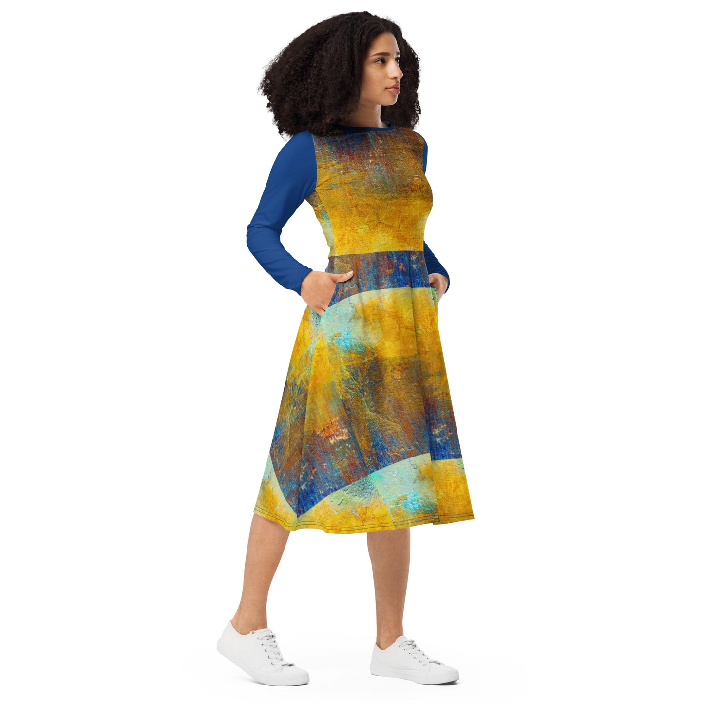 Long Sleeve Midi Dress (Abstract Chic collection)