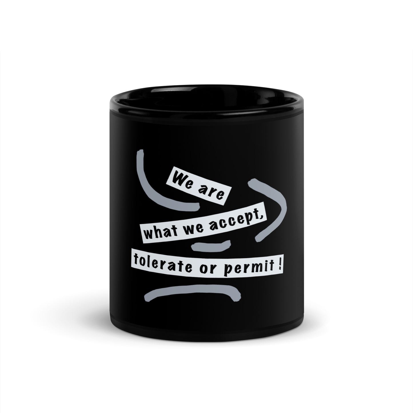 Black Glossy Mug (Reflections / Questions collection)