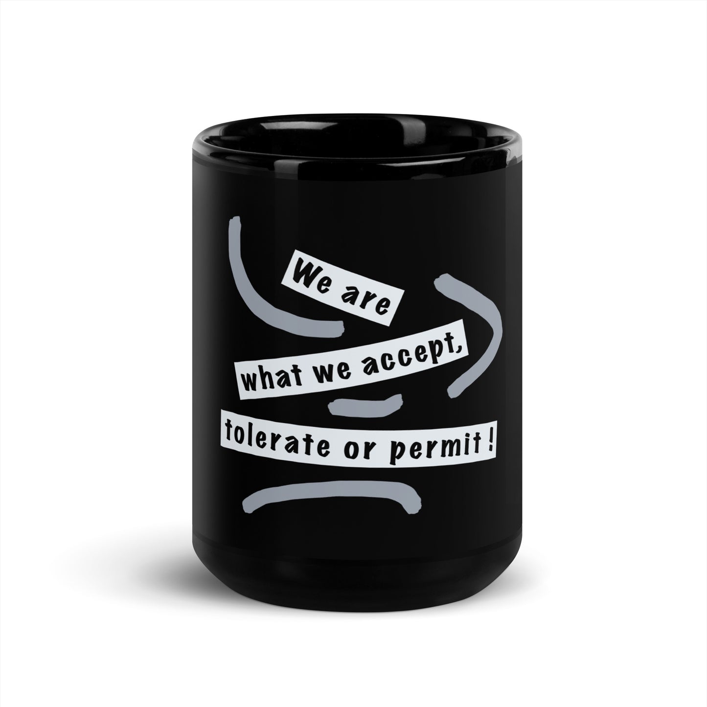 Black Glossy Mug (Reflections / Questions collection)