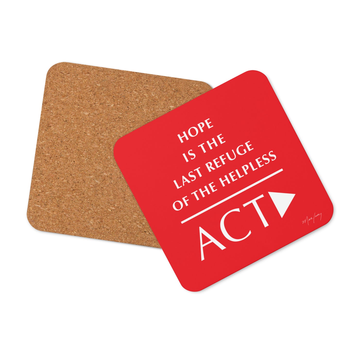 Cork-back coaster (Reflections / Questions collection)