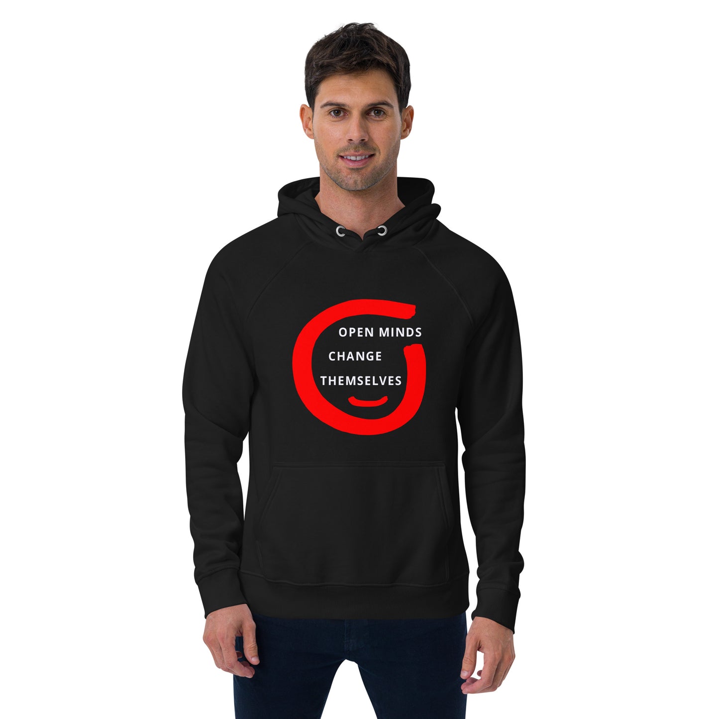 Unisex eco raglan hoodie (Reflections / Questions collection)