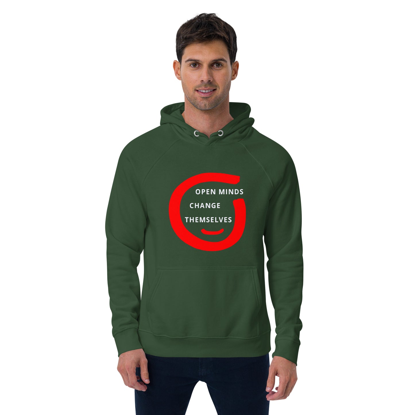 Unisex eco raglan hoodie (Reflections / Questions collection)