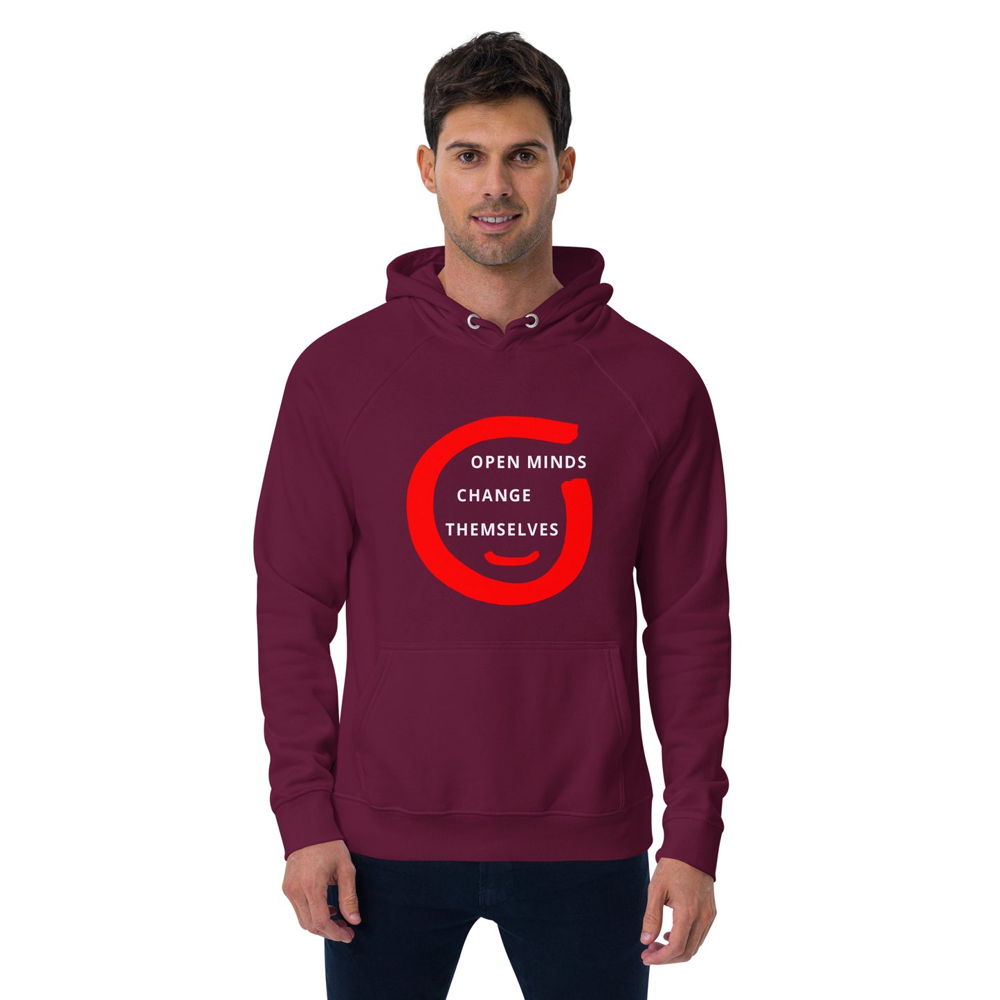 Unisex eco raglan hoodie (Reflections / Questions collection)