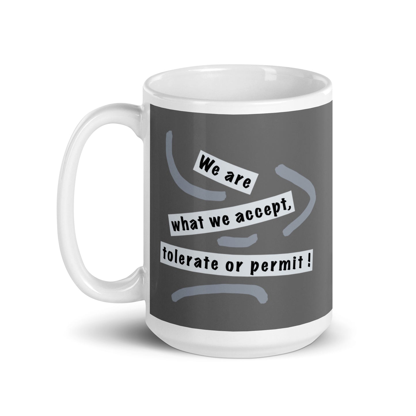 White glossy mug (Reflections / Questions collection)