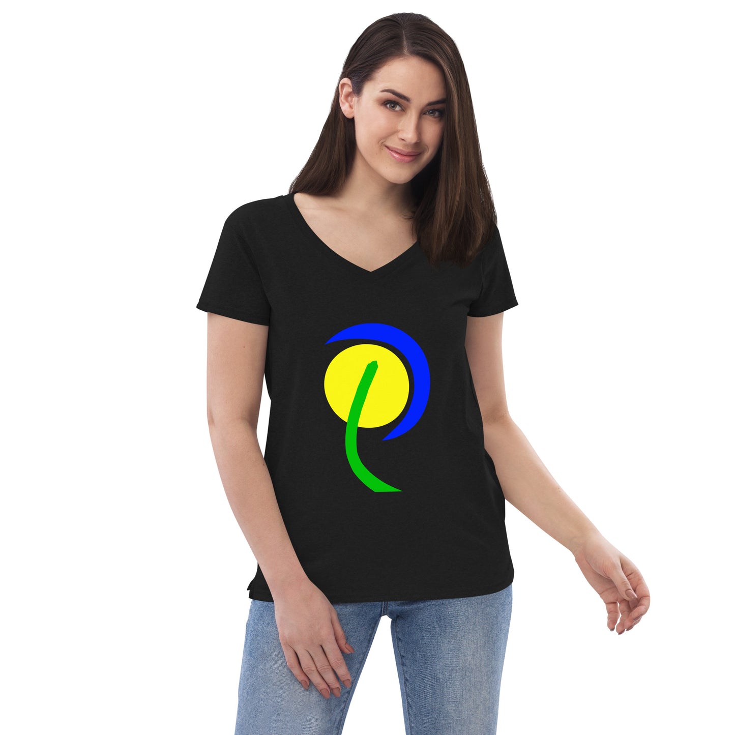 Women’s recycled v-neck t-shirt (Abstract Chic collection)