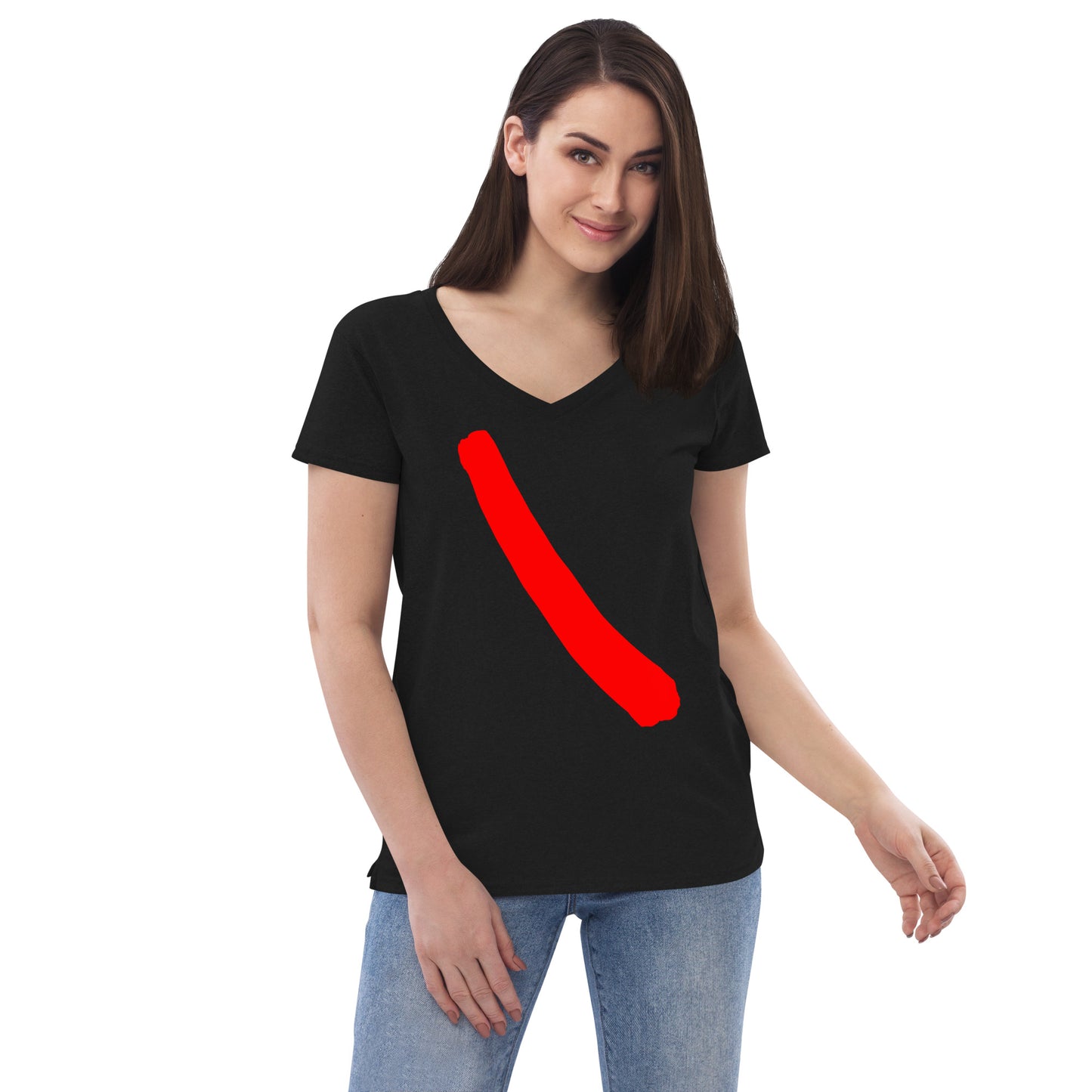 Women’s recycled v-neck t-shirt (Abstract Chic collection)