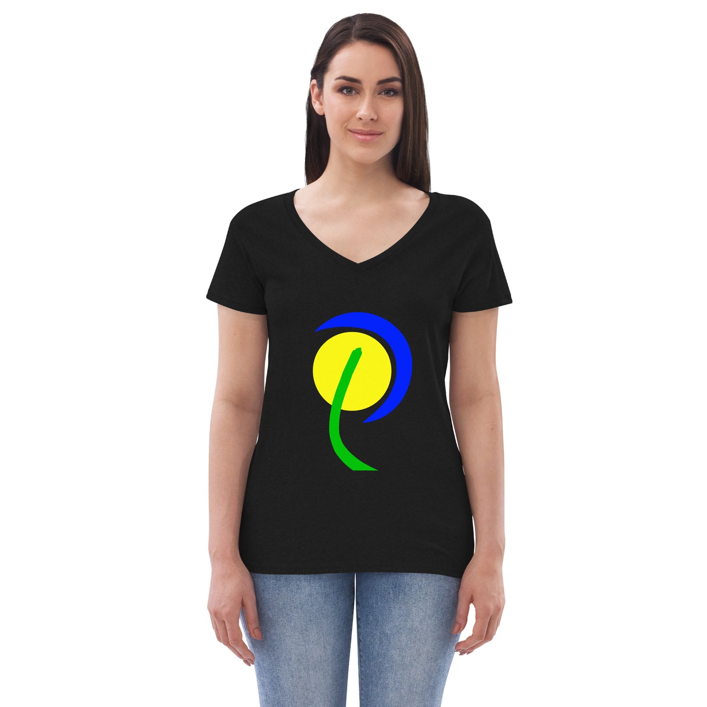 Women’s recycled v-neck t-shirt (Abstract Chic collection)