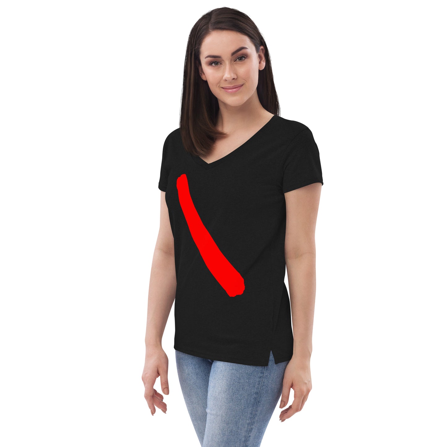 Women’s recycled v-neck t-shirt (Abstract Chic collection)