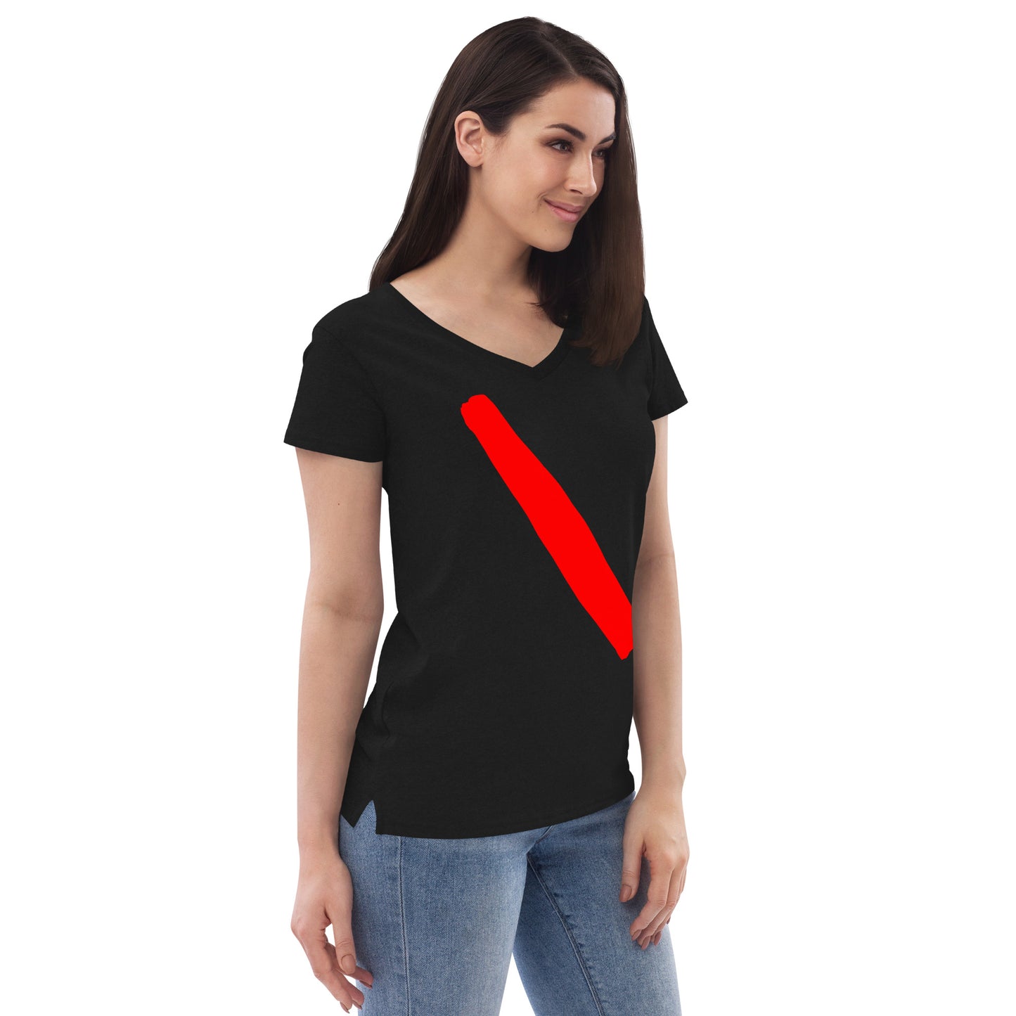 Women’s recycled v-neck t-shirt (Abstract Chic collection)