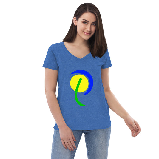 Women’s recycled v-neck t-shirt (Abstract Chic collection)