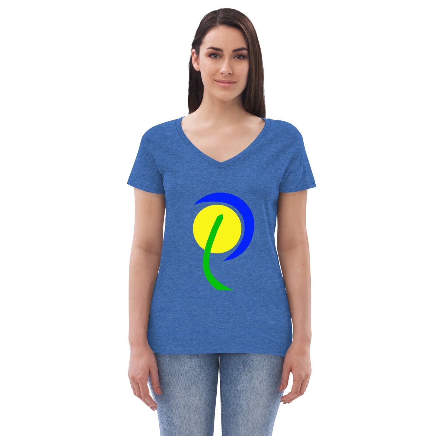 Women’s recycled v-neck t-shirt (Abstract Chic collection)