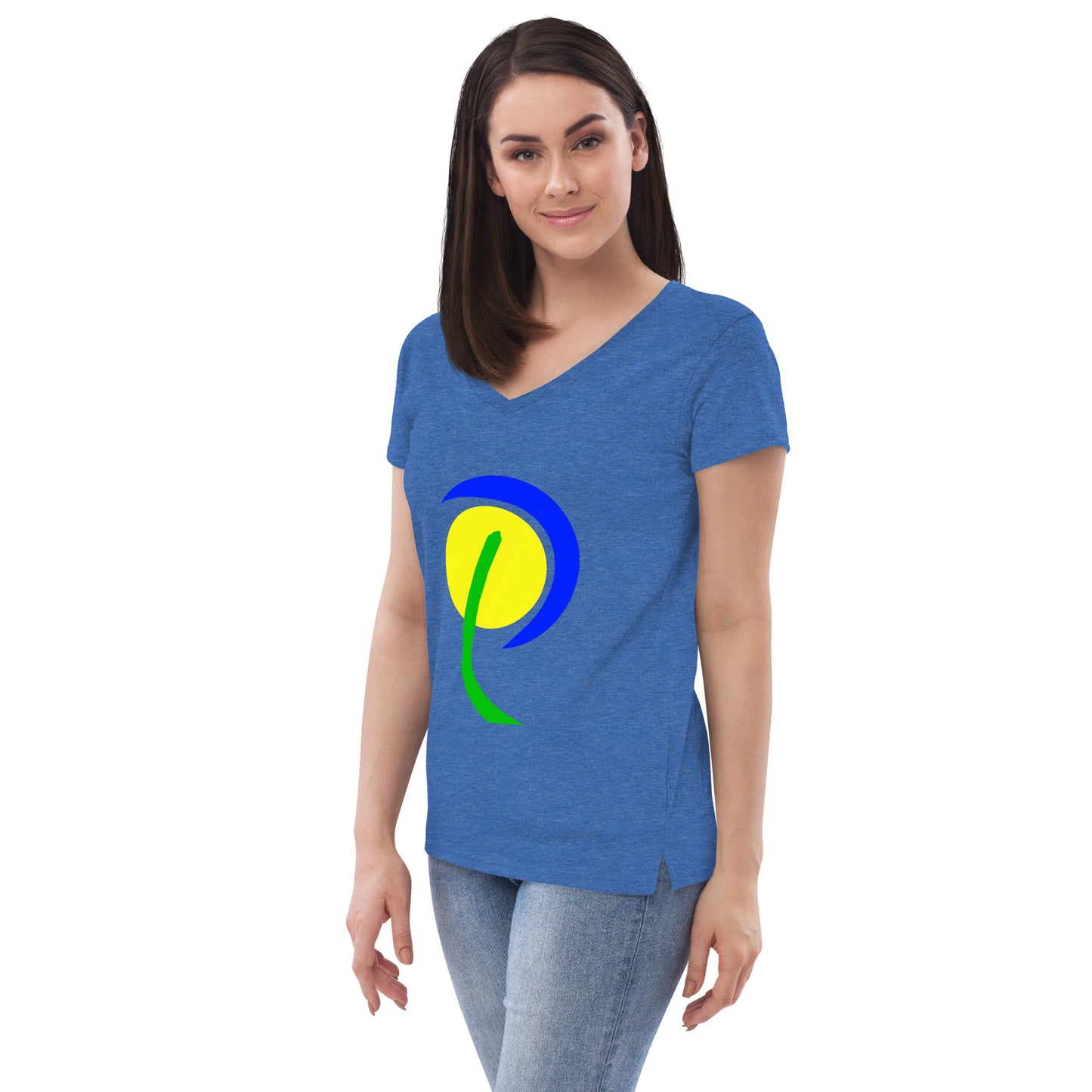 Women’s recycled v-neck t-shirt (Abstract Chic collection)