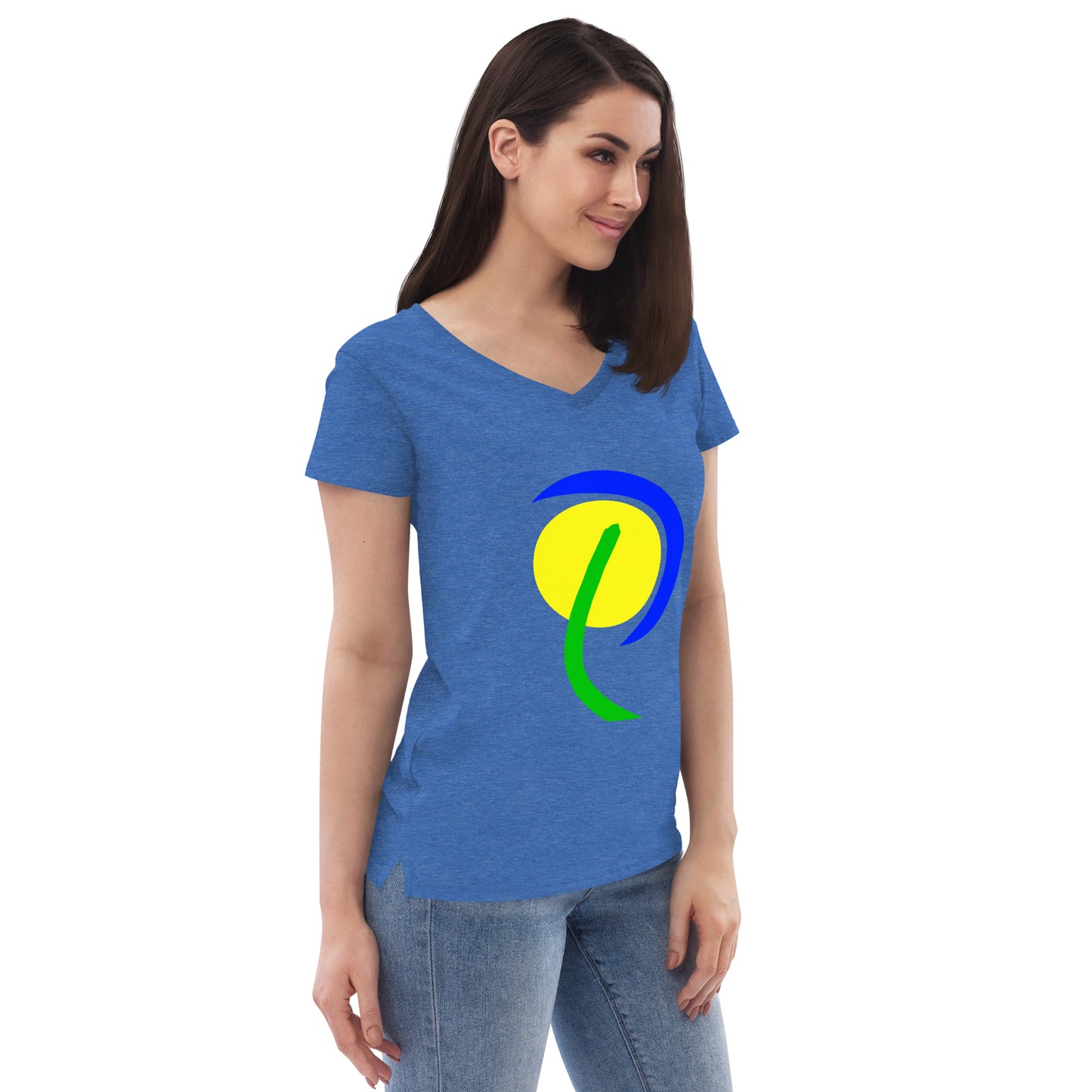 Women’s recycled v-neck t-shirt (Abstract Chic collection)