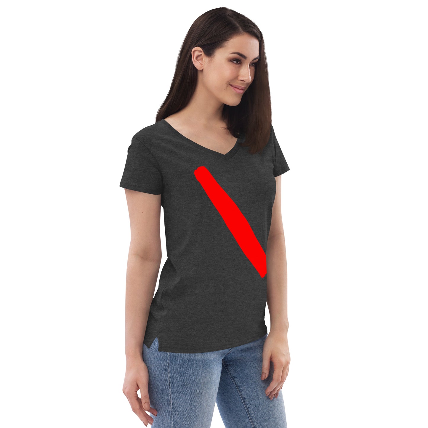 Women’s recycled v-neck t-shirt (Abstract Chic collection)