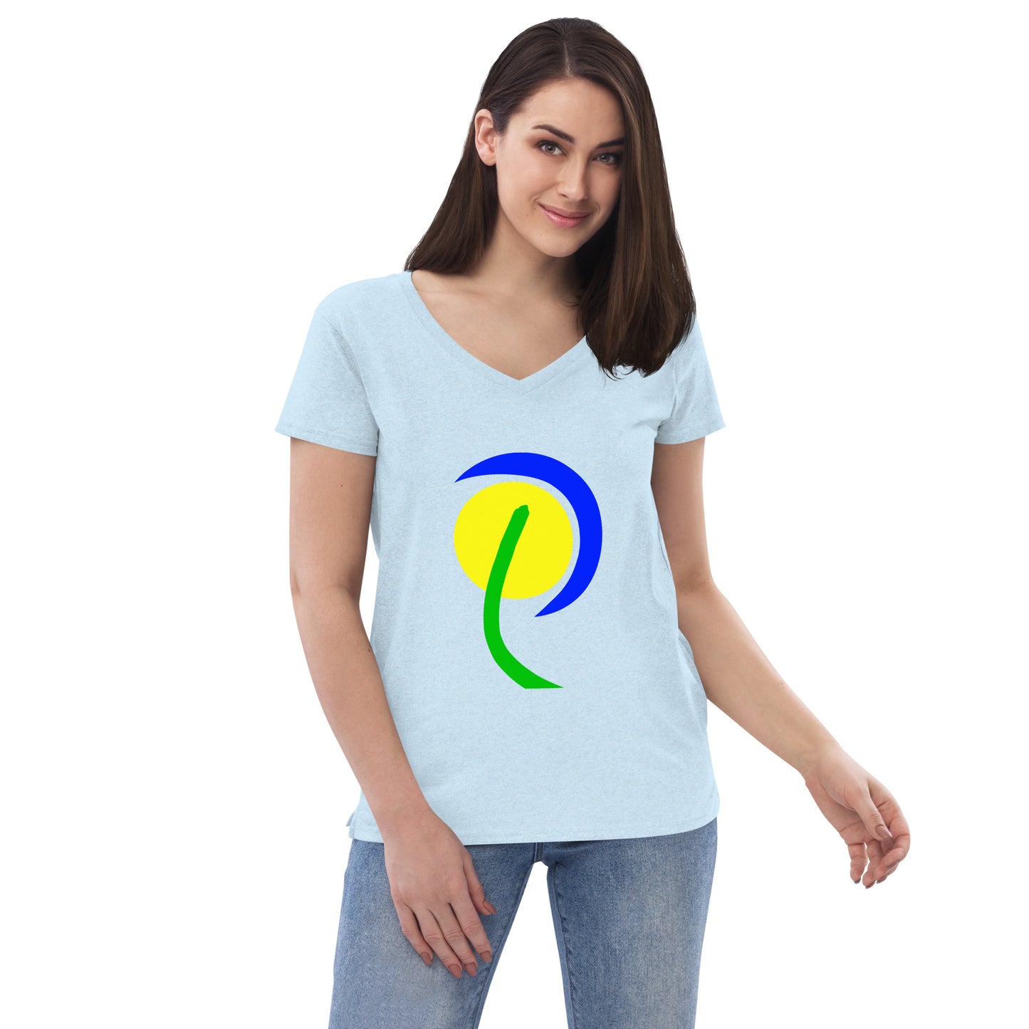 Women’s recycled v-neck t-shirt (Abstract Chic collection)