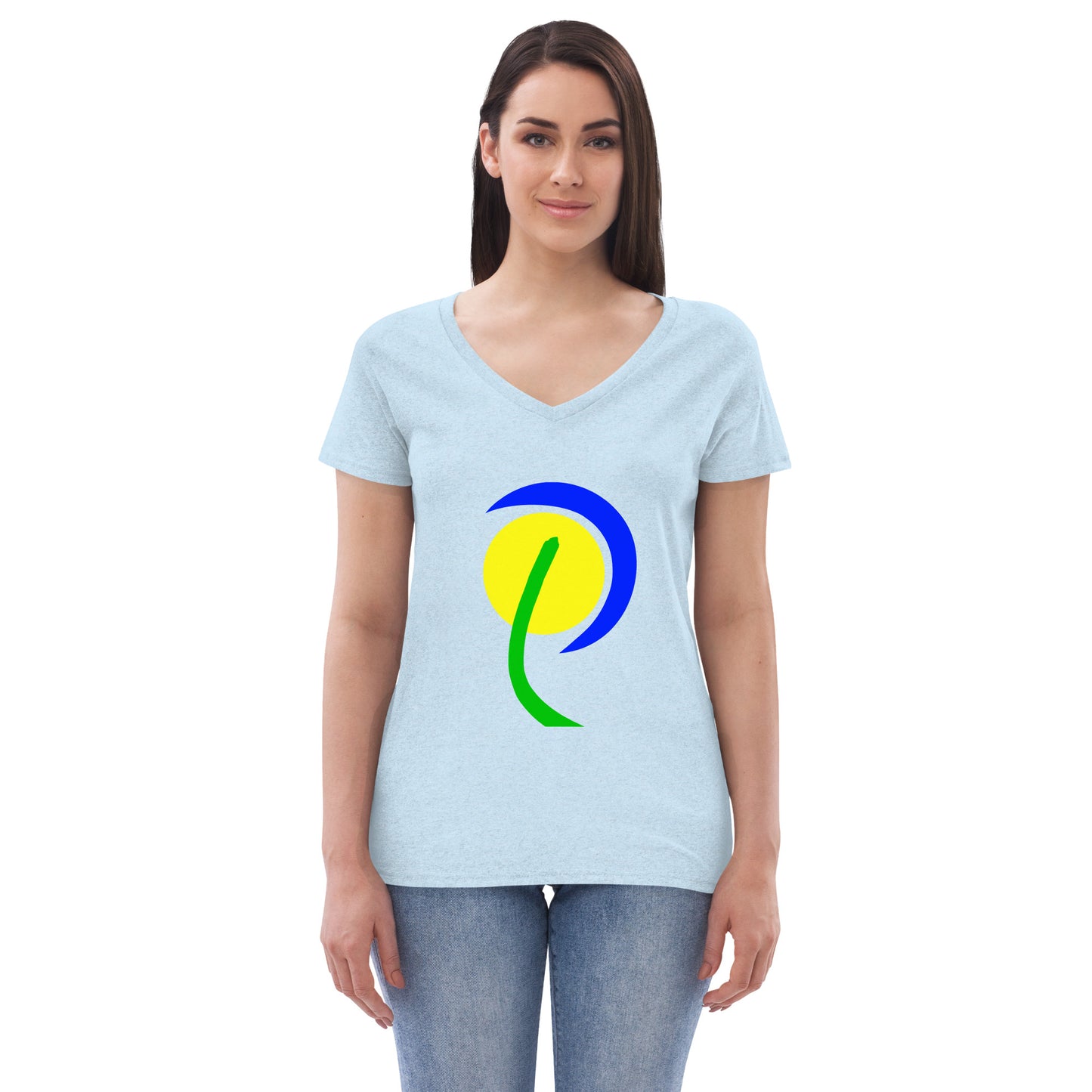 Women’s recycled v-neck t-shirt (Abstract Chic collection)