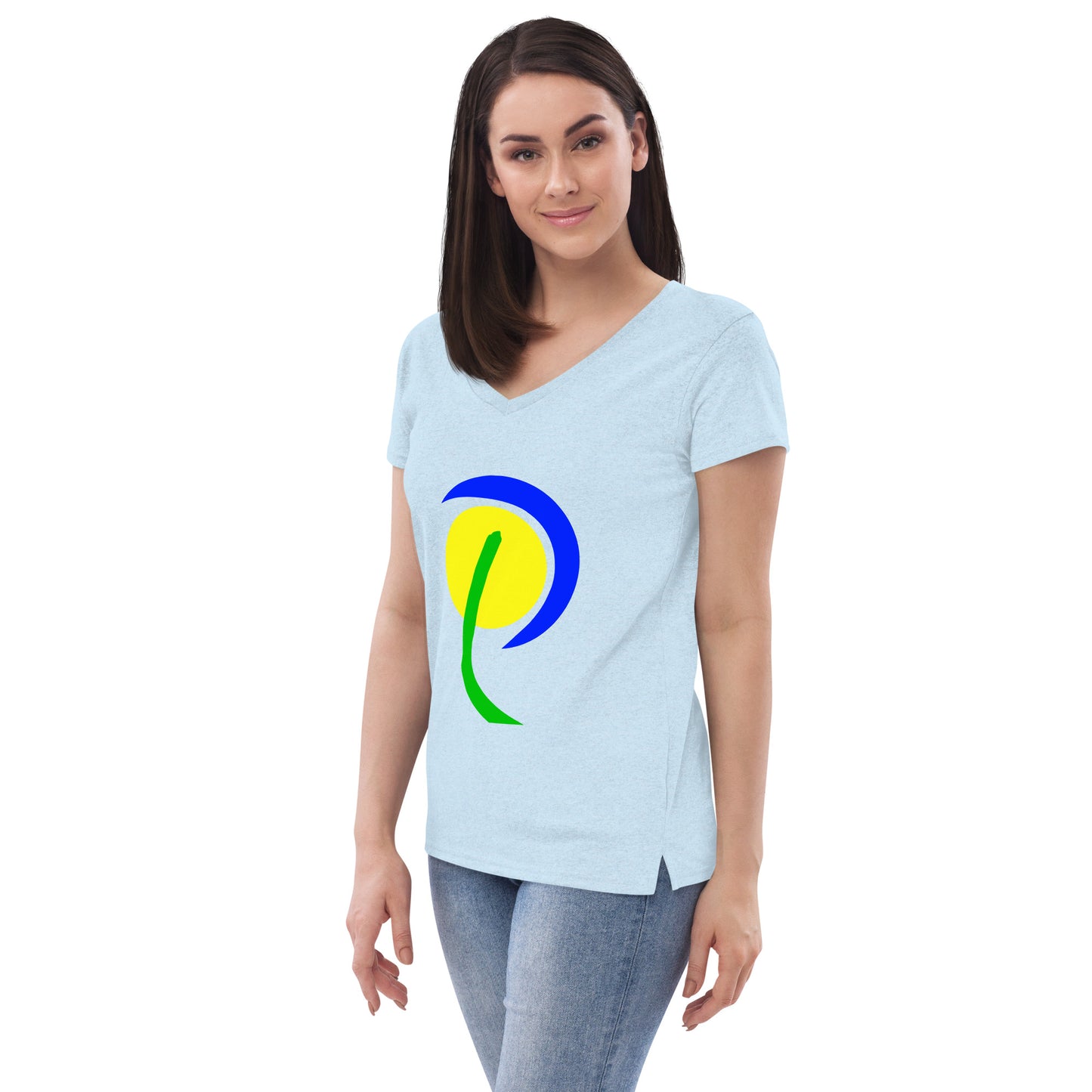 Women’s recycled v-neck t-shirt (Abstract Chic collection)