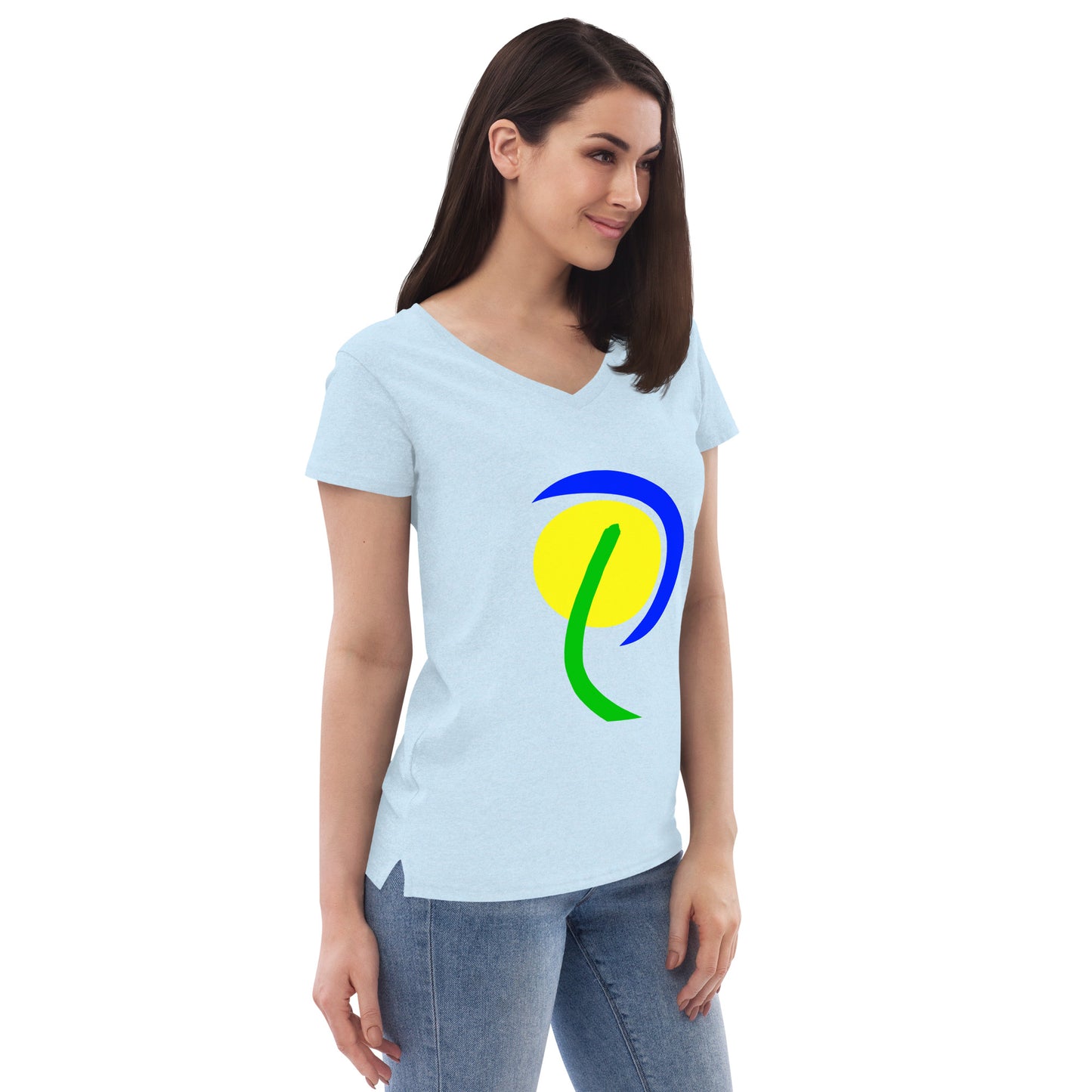 Women’s recycled v-neck t-shirt (Abstract Chic collection)